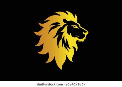 Lion Head Silhouette Logo Illustration for Bold Branding