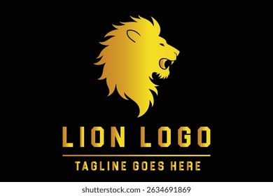 Lion Head Silhouette Logo Illustration for Bold Branding
