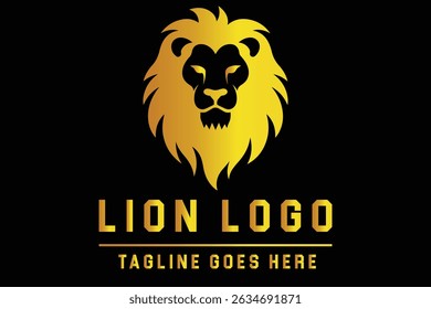 Lion Head Silhouette Logo Illustration for Bold Branding