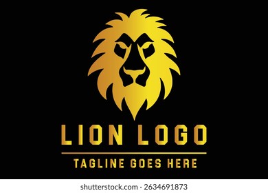 Lion Head Silhouette Logo Illustration for Bold Branding