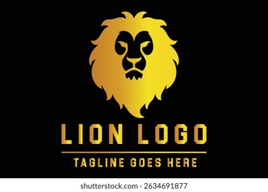 Lion Head Silhouette Logo Illustration for Bold Branding