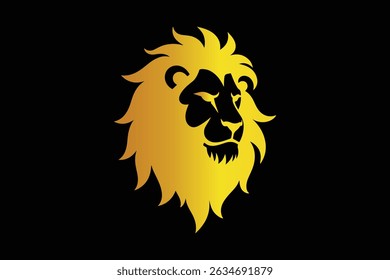 Lion Head Silhouette Logo Illustration for Bold Branding