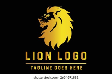 Lion Head Silhouette Logo Illustration for Bold Branding