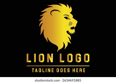 Lion Head Silhouette Logo Illustration for Bold Branding
