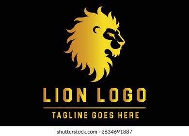 Lion Head Silhouette Logo Illustration for Bold Branding