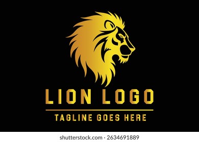 Lion Head Silhouette Logo Illustration for Bold Branding