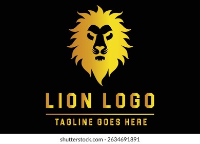 Lion Head Silhouette Logo Illustration for Bold Branding