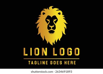 Lion Head Silhouette Logo Illustration for Bold Branding