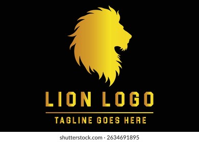 Lion Head Silhouette Logo Illustration for Bold Branding