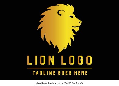 Lion Head Silhouette Logo Illustration for Bold Branding