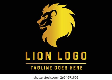 Lion Head Silhouette Logo Illustration for Bold Branding