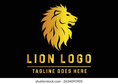 Lion Head Silhouette Logo Illustration for Bold Branding