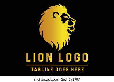 Lion Head Silhouette Logo Illustration for Bold Branding