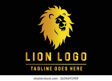 Lion Head Silhouette Logo Illustration for Bold Branding