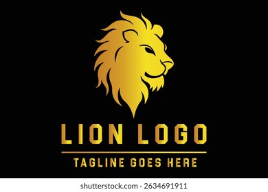 Lion Head Silhouette Logo Illustration for Bold Branding