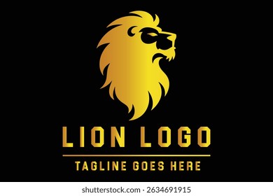 Lion Head Silhouette Logo Illustration for Bold Branding