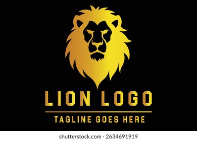 Lion Head Silhouette Logo Illustration for Bold Branding