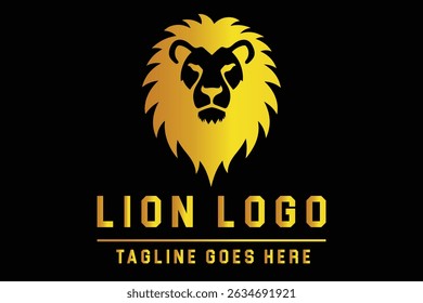 Lion Head Silhouette Logo Illustration for Bold Branding