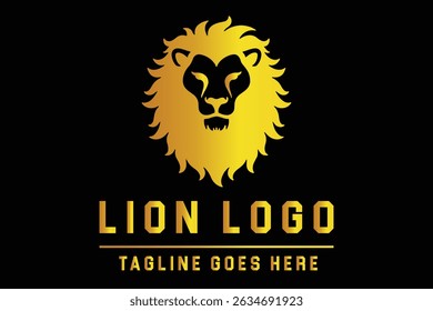 Lion Head Silhouette Logo Illustration for Bold Branding