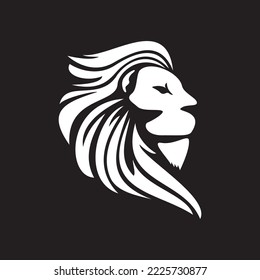 lion head silhouette logo template design. wild animal sign and symbol.