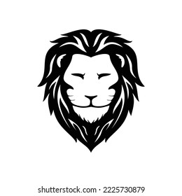diseño de plantilla de logotipo de silueta de cabeza de león. símbolo y signo de animal salvaje.