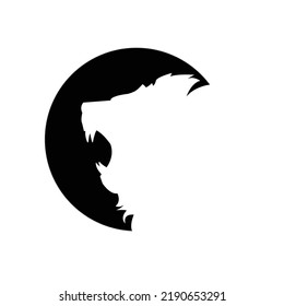 lion head silhouette logo vector design