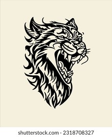 lion head silhouette logo vector illustration
