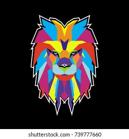 Lion Head Silhouette Logo vector