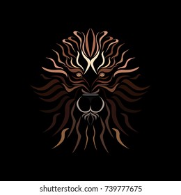 Lion Head Silhouette Logo vector