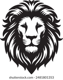 Lion head silhouette vector art illustration