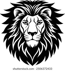 Ilustración de Arte vectorial de silueta de cabeza de león