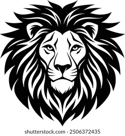 Lion head silhouette vector art illustration