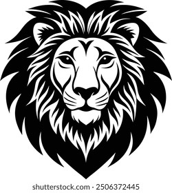 Ilustración de Arte vectorial de silueta de cabeza de león
