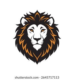 Lion head silhouette vector art illustration