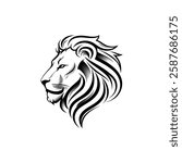 Lion Head Silhouette Vector Design. The Lion
