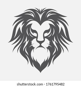 Lion head silhouette vector design illustration. Illustration of lion with black and white style. Vector illustration EPS.8 EPS.10