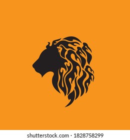 lion head silhouette vector design