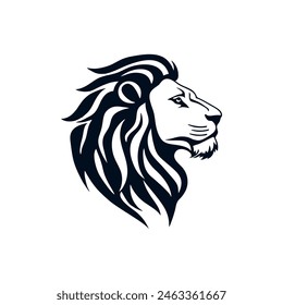 lion head silhouette, vector design logo concept