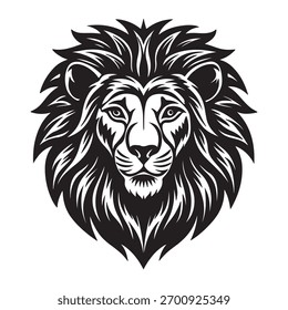 Lion Head Silhouette Vector Design