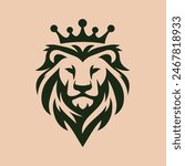Lion head silhouette, vector illustration of king lion good for logo