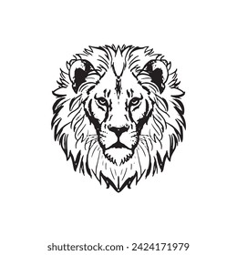 Lion head silhouette vector illustration