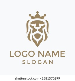 Lion head silhouette, vector illustration of king lion good for logo