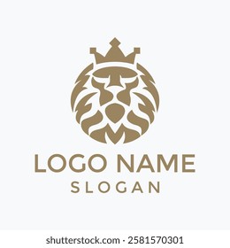 Lion head silhouette, vector illustration of king lion good for logo