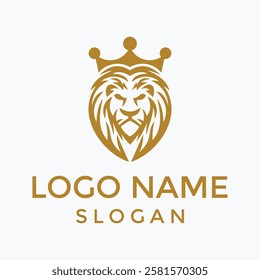 Lion head silhouette, vector illustration of king lion good for logo