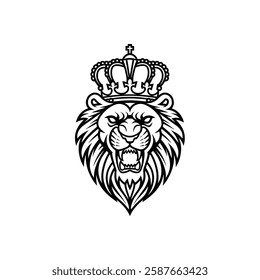 lion head silhouette vector illustration