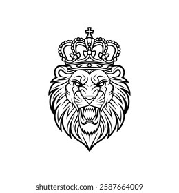 lion head silhouette vector illustration