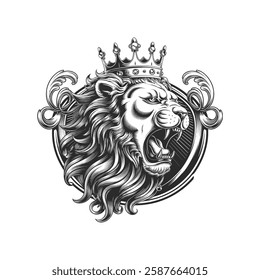 lion head silhouette vector illustration