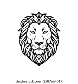 lion head silhouette vector illustration