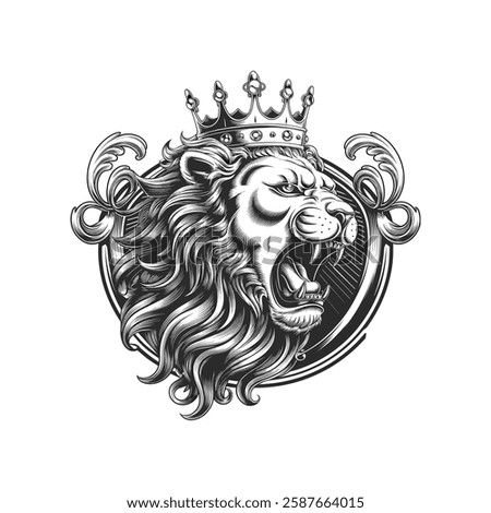 lion head silhouette vector illustration