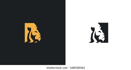 Lion Head Silhouette Vector Logo